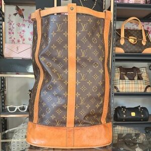 Louis Vuitton Brown & Tan Monogram Duffel Bag